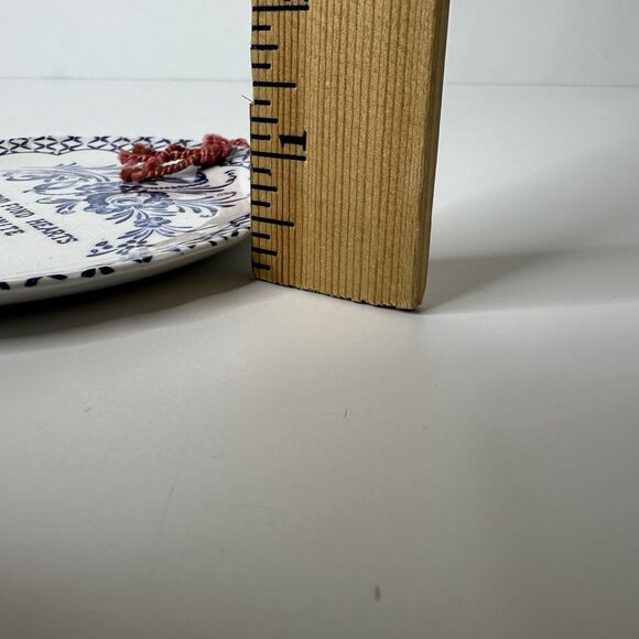 Vtg Crownford Two Fond Hearts Blue White Hanging Plate Gallery Wall Decor 5.5" - Picture 10 of 11